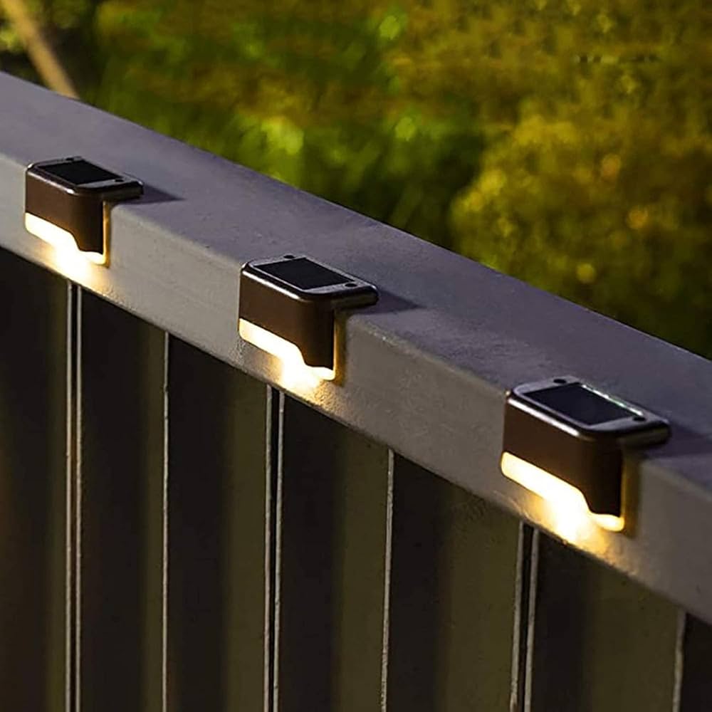 4PCS Waterproof LED Solar Step Lights - Perfect for Outdoor Decks & Stairs