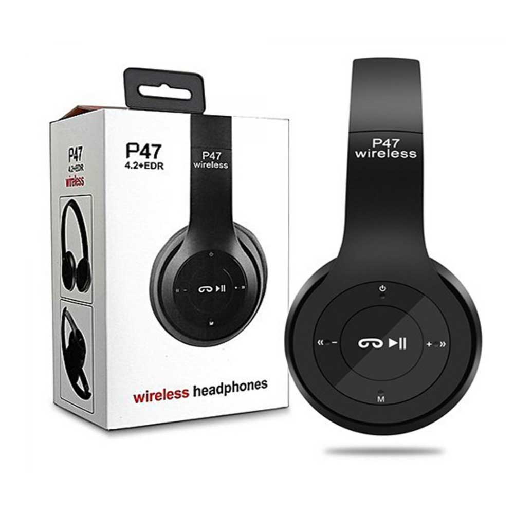 P47 wireless Bluetooth headphones | Foldable Headset with Built-in Mic