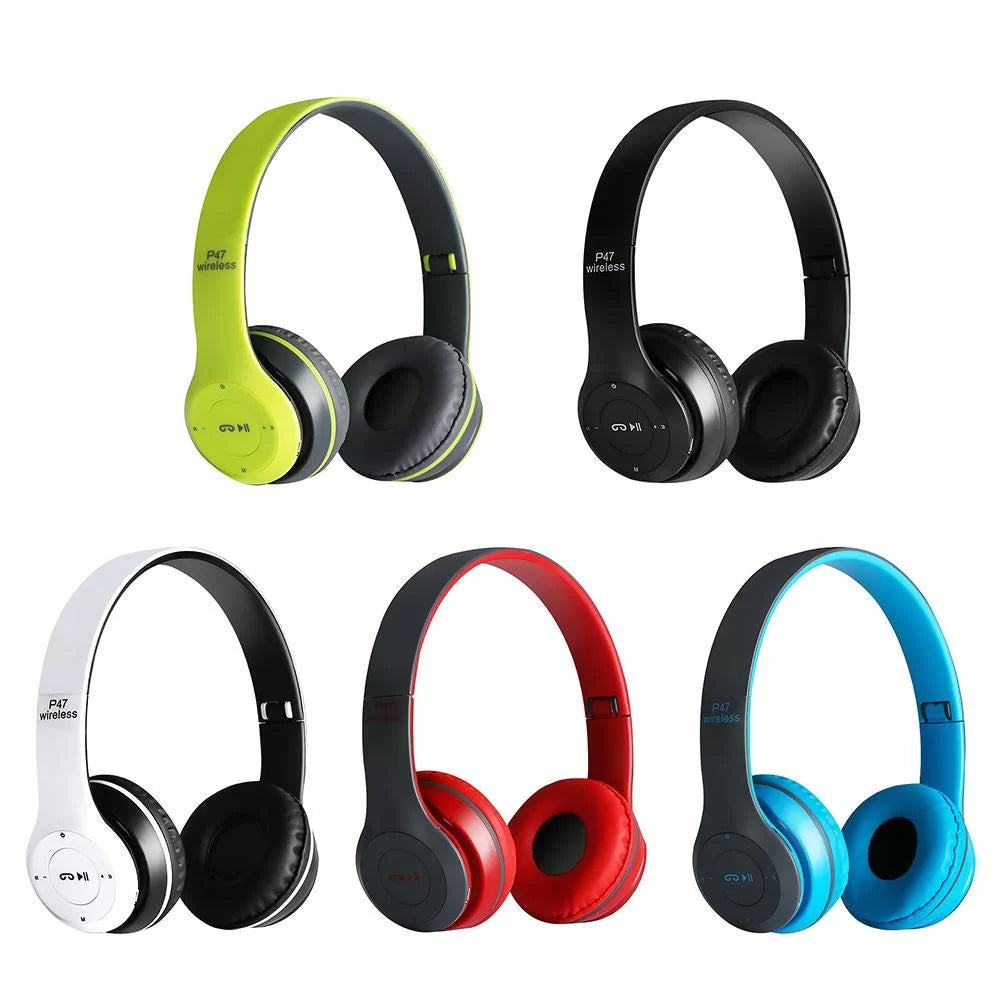 P47 wireless Bluetooth headphones | Foldable Headset with Built-in Mic