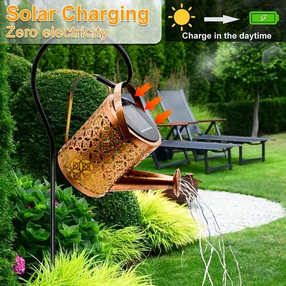 Solar Kettle Waterfall Lamp – Waterproof, Stylish & Decorative Garden Light