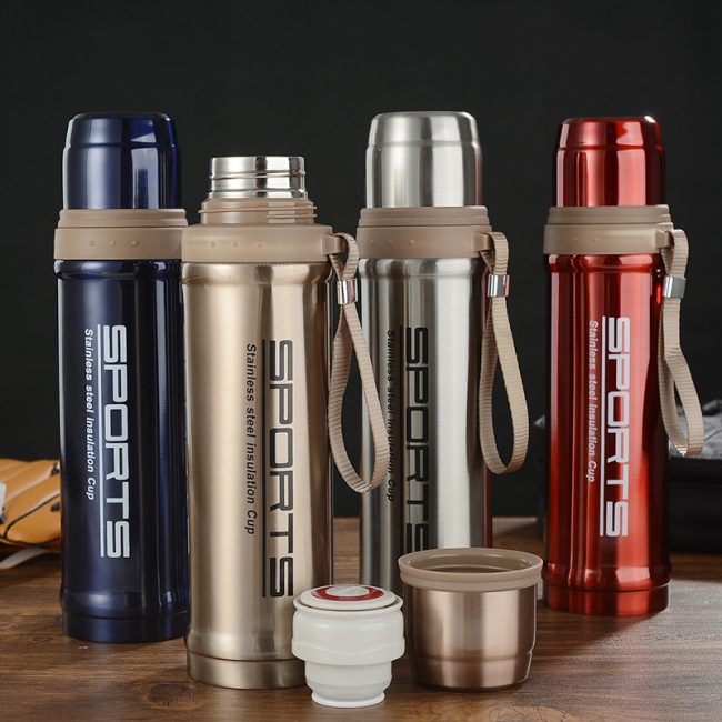 Vacuum Insulated Flask Stainless Steel Thermo Bottle with Cup