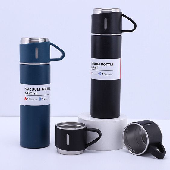 Vacuum Insulated Flask Stainless Steel Thermo Bottle with Cup