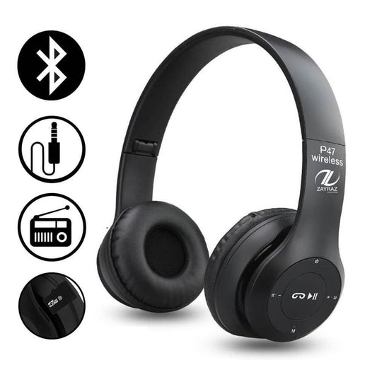 P47 wireless Bluetooth headphones | Foldable Headset with Built-in Mic